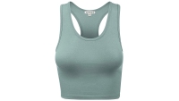 HATOPANTS Women's Cotton Racerback Basic Crop Tank Tops