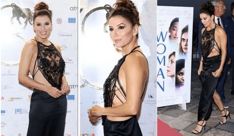 Slim Eva Longoria made a splash in a dress with most fashionable cuts