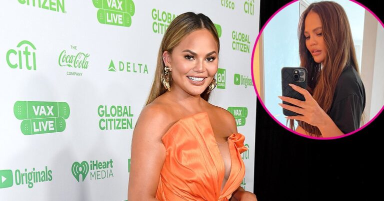 Chrissy Teigen Jokes It Took 44 People to Prepare for Glam Baby Bump Reveal